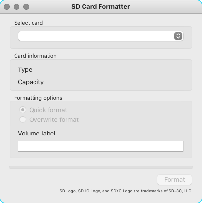 SD Card Formatter for microSD and SD cards